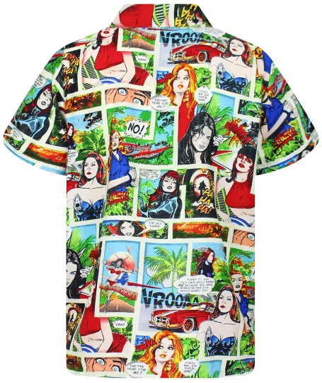 Funky Hawaiian Shirt Comic Superheroes