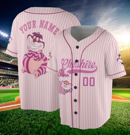 Custom Alice In Wonderland Cheshire Baseball Jersey