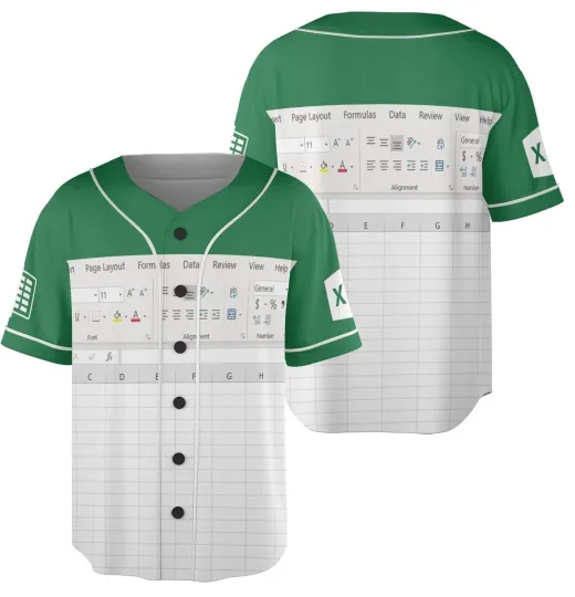 Funny Excel Baseball Jersey