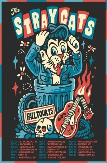 The Stray Cats Fall Tour 2025 Poster