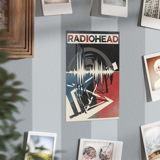 Radiohead Poster Print, Vintage, Minimalistic Design, Unframed Prints Wall Art Decor