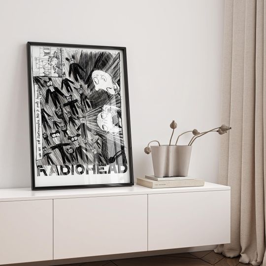 Radiohead Scribble Art Print: Minimalist Indie Rock