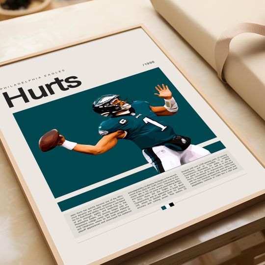 Jalen Hurts Poster, football Poster, Sports Poster, Modern Sports Art, football Gifts, Super Bowl Poster, American Football Poster