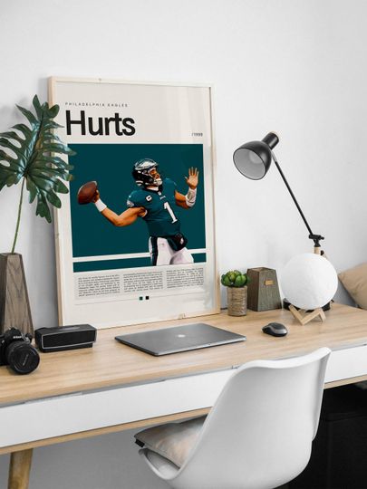 Jalen Hurts Poster, football Poster, Sports Poster, Modern Sports Art, football Gifts, Super Bowl Poster, American Football Poster