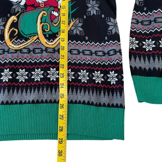 Sleigh All Day Santa Ugly Christmas Sweater Adult Medium Snowflake Pattern