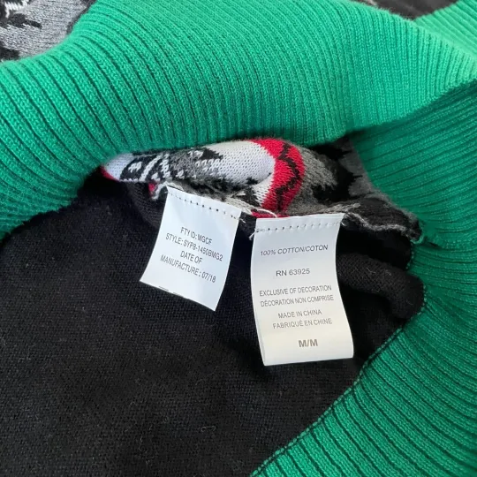 Sleigh All Day Santa Ugly Christmas Sweater Adult Medium Snowflake Pattern