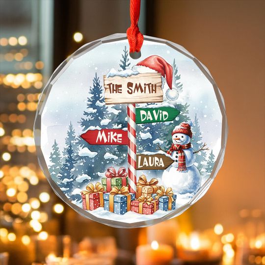 Custom Family Name Ornament, Christmas 2025, North Pole, Xmas Tree Ornament