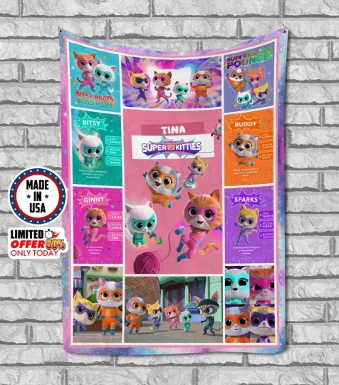 Disney Junior SuperKitties Multiple Graphics Customize Fleece Blanket