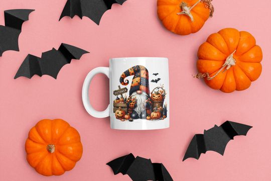 Ceramic Mug, October Halloween Cute Spooky Gnome Mug