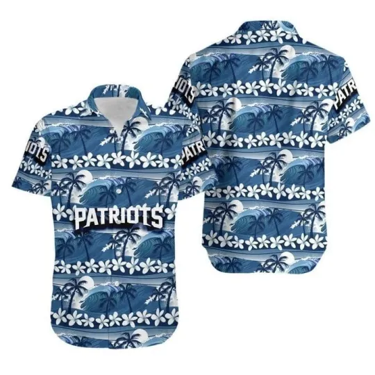 New England Football Sunset Palms Hawaiian Shirt Unisex, Gift for Fan