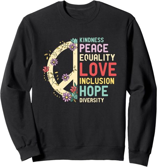 Diversity Equality Love Peace Human Rights Unisex Crewneck Sweatshirt