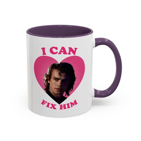 I Can Fix Him Anakin Skywalker Pink Heart  Accent Coffee Mug