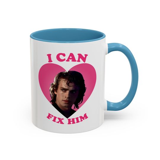 I Can Fix Him Anakin Skywalker Pink Heart  Accent Coffee Mug