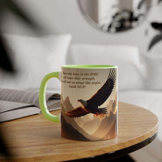 Inspirational Eagle Accent Mug, Motivational Coffee Cup