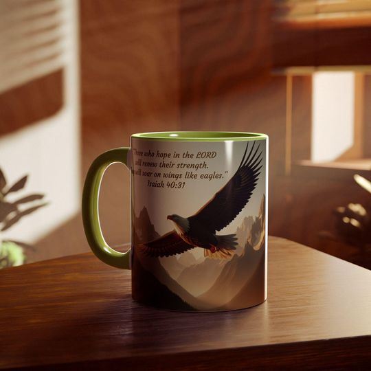 Inspirational Eagle Accent Mug, Motivational Coffee Cup