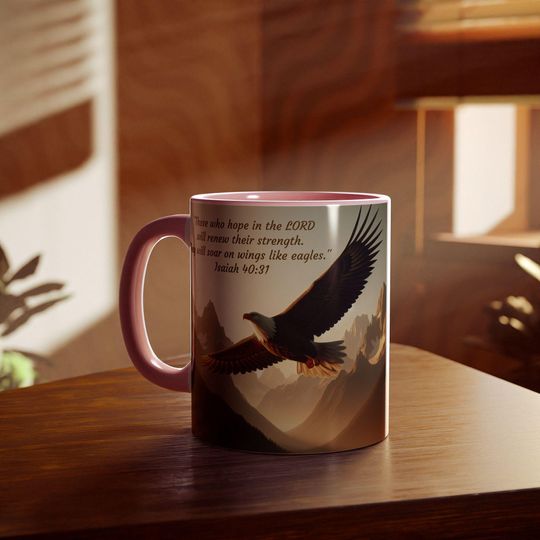 Inspirational Eagle Accent Mug, Motivational Coffee Cup