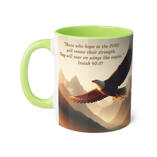 Inspirational Eagle Accent Mug, Motivational Coffee Cup