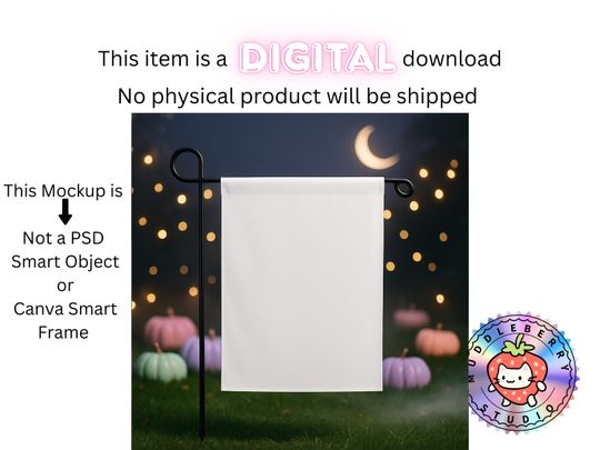 Halloween Garden Flag Mockup: Pastel Pumpkins