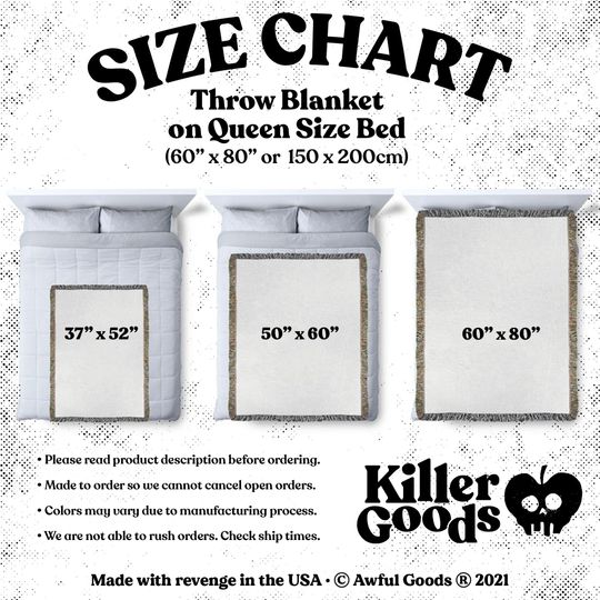 Evil Eye Woven Blanket: Vintage Horror Occult Decor