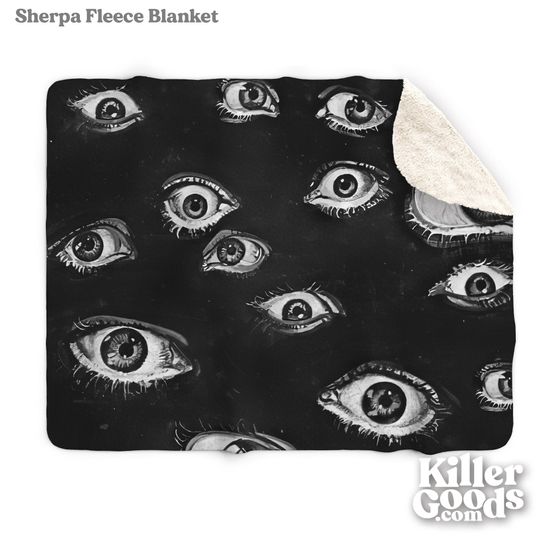 Evil Eye Woven Blanket: Vintage Horror Occult Decor