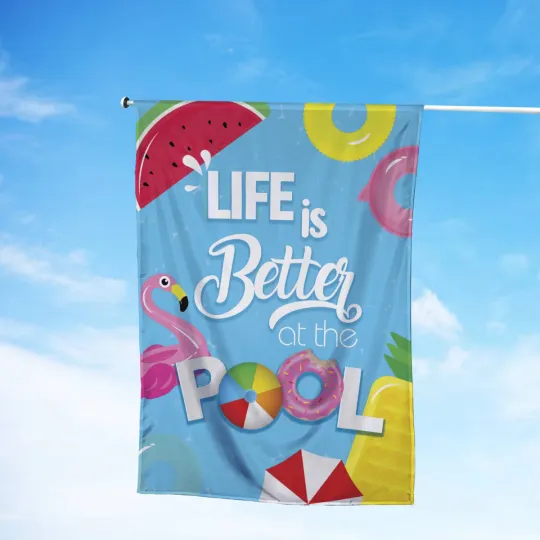 Welcome To Our Pool Flag, Summer Swimming Pool Flag Decor