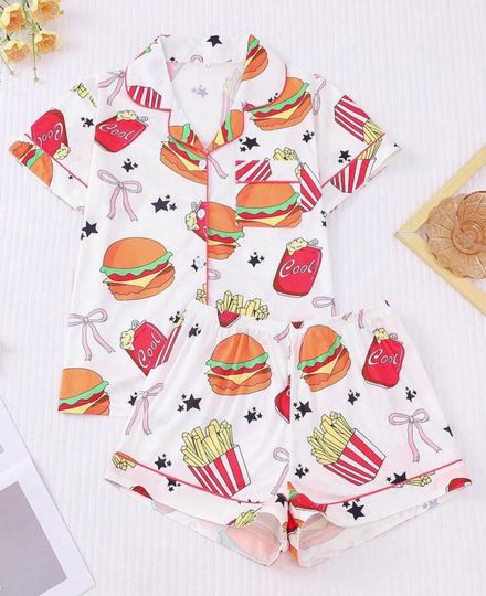 Burger & Fries Short Pajama Set