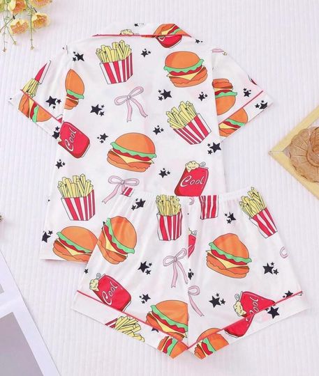 Burger & Fries Short Pajama Set