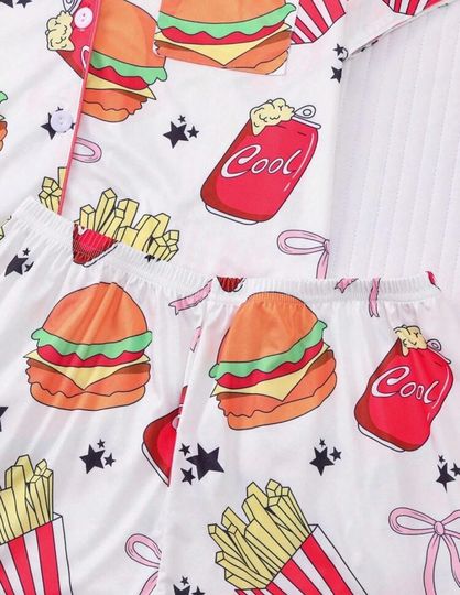 Burger & Fries Short Pajama Set