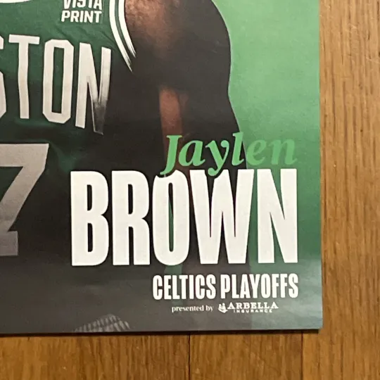 2024 Boston Celtics Playoff Poster Jaylen Brown vs Miami Heat  Vertical Matte Poster