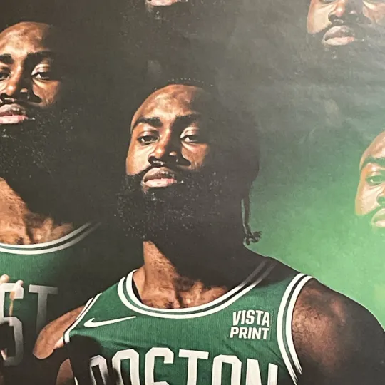 2024 Boston Celtics Playoff Poster Jaylen Brown vs Miami Heat  Vertical Matte Poster