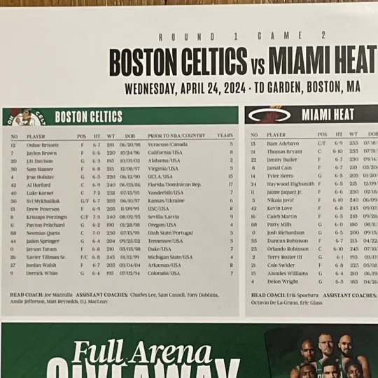 2024 Boston Celtics Playoff Poster Jaylen Brown vs Miami Heat  Vertical Matte Poster