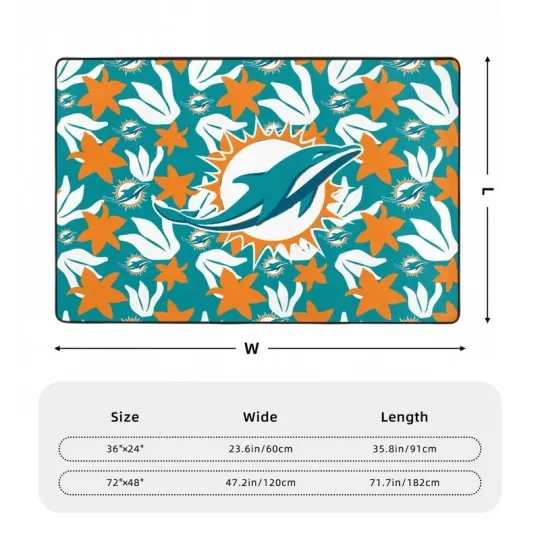 Miami Dolphins Printed Carpet Anti-skid Floor Mat Decorative