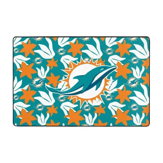 Miami Dolphins Printed Carpet Anti-skid Floor Mat Decorative
