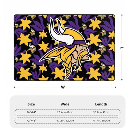 Minnesota Vikings Printed CarpetAnti-skid Floor Mat Decorative