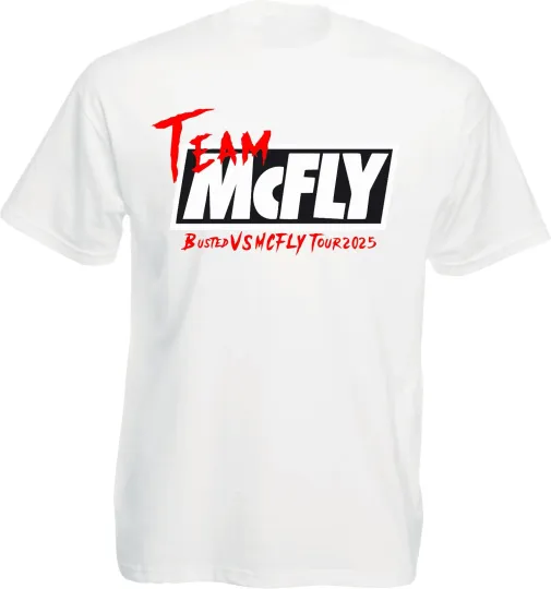 Team McFLY 2025 Pop Rock T-Shirt, Busted vs McFly Party Tee