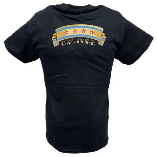 Wrestling Entertainment CM Punk Straight Edge Hardcore Luck Black T-shirt