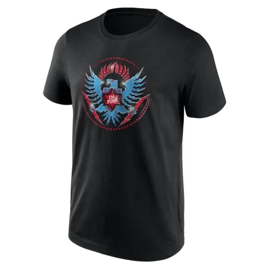 Wrestling Entertainment CM PUNK “SEAL” BLACK T-SHIRT ALL SIZES
