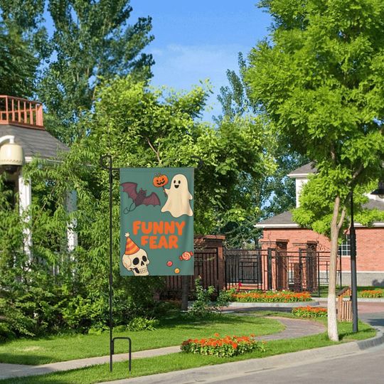 Custom Halloween Garden Flag - Double Sided Spooky Porch Patio Lawn Banner