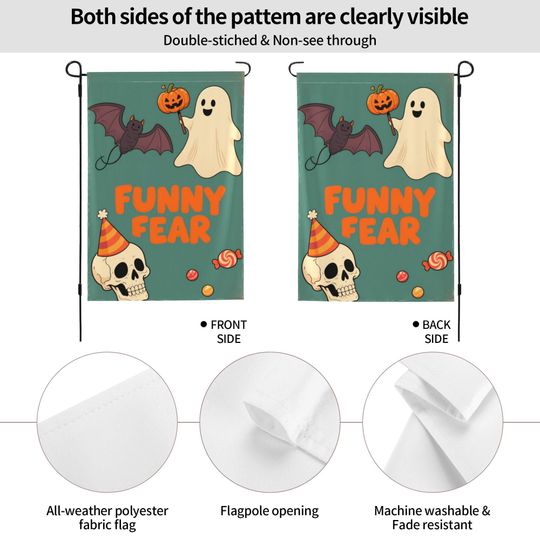 Custom Halloween Garden Flag - Double Sided Spooky Porch Patio Lawn Banner