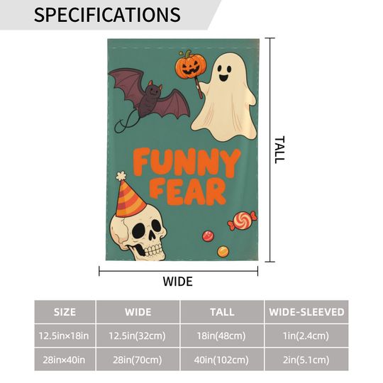 Custom Halloween Garden Flag - Double Sided Spooky Porch Patio Lawn Banner