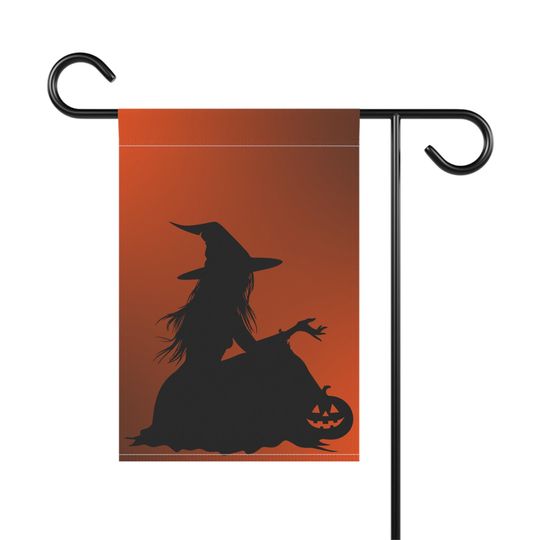 Halloween Garden Flag, Witch Decor, Fall Outdoor Decoration