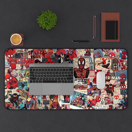 Spiderman Gaming Desk Mat, Comic Book Design