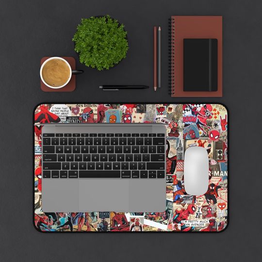 Spiderman Gaming Desk Mat, Comic Book Design