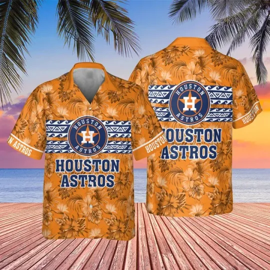 Houston Baseball Tropical Horizon Summer Aloha Unisex Hawaiian Shirt, Gift for Fan