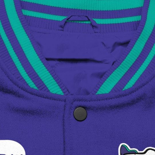 AJ 5  Retro Grape 5s Varsity Jacket- Paid In Full Bear