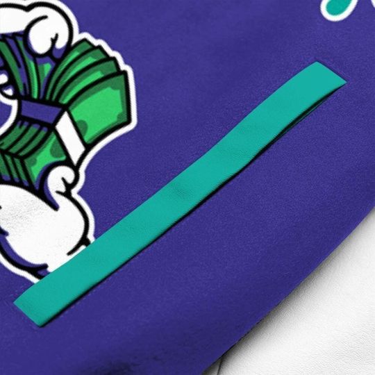 AJ 5  Retro Grape 5s Varsity Jacket- Paid In Full Bear