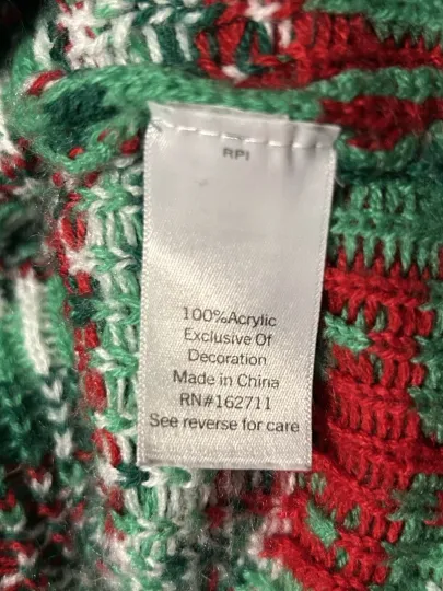 Ugly Christmas Sweater Llama Pipe 3D Pom Pom Lights Medium Celebrate Together