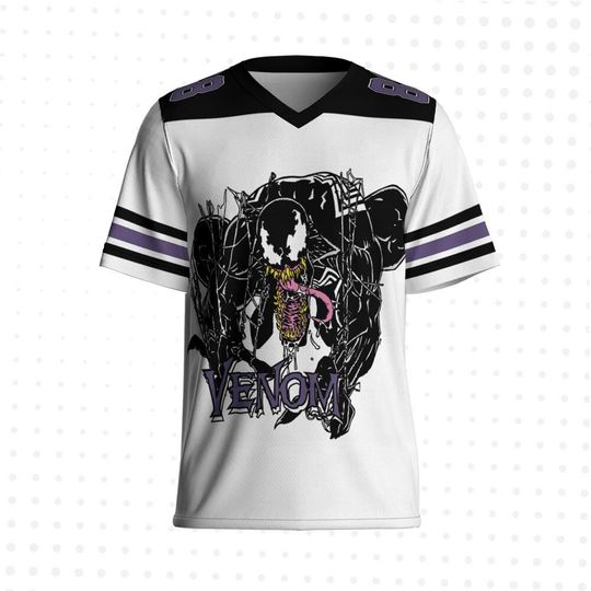 Personalize Marvel Venom Classic, Custom Kids Youth Adult Disney Football Jersey, Gift For Marvel Fan