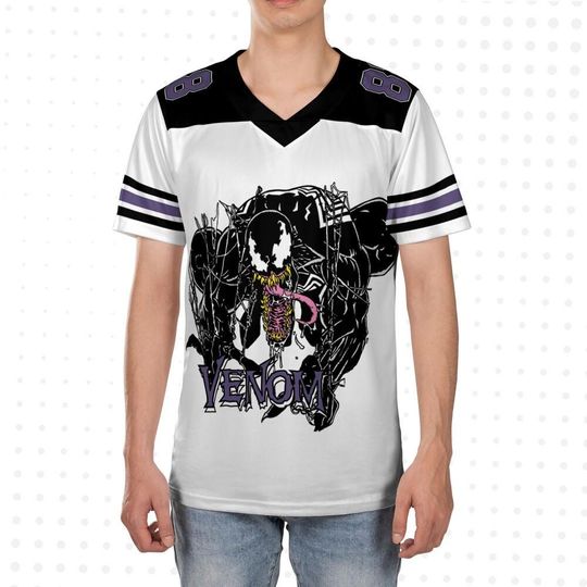 Personalize Marvel Venom Classic, Custom Kids Youth Adult Disney Football Jersey, Gift For Marvel Fan