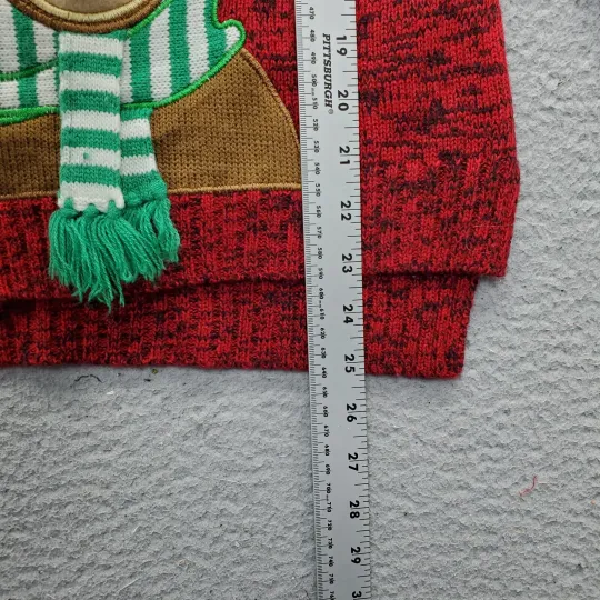 Ugly Christmas Sweater Womens Small Multicolor Rudolph Reindeer Snowflake Sequin